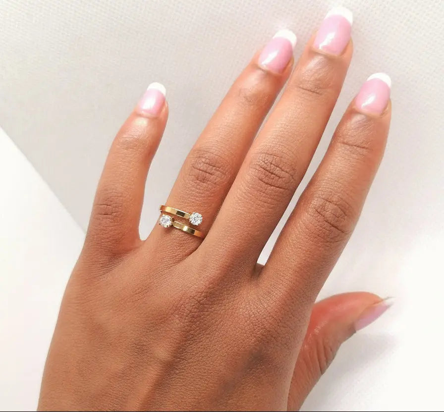 Bague ajustable #Tyna - Bijoux en acier inoxydable Altura Acier